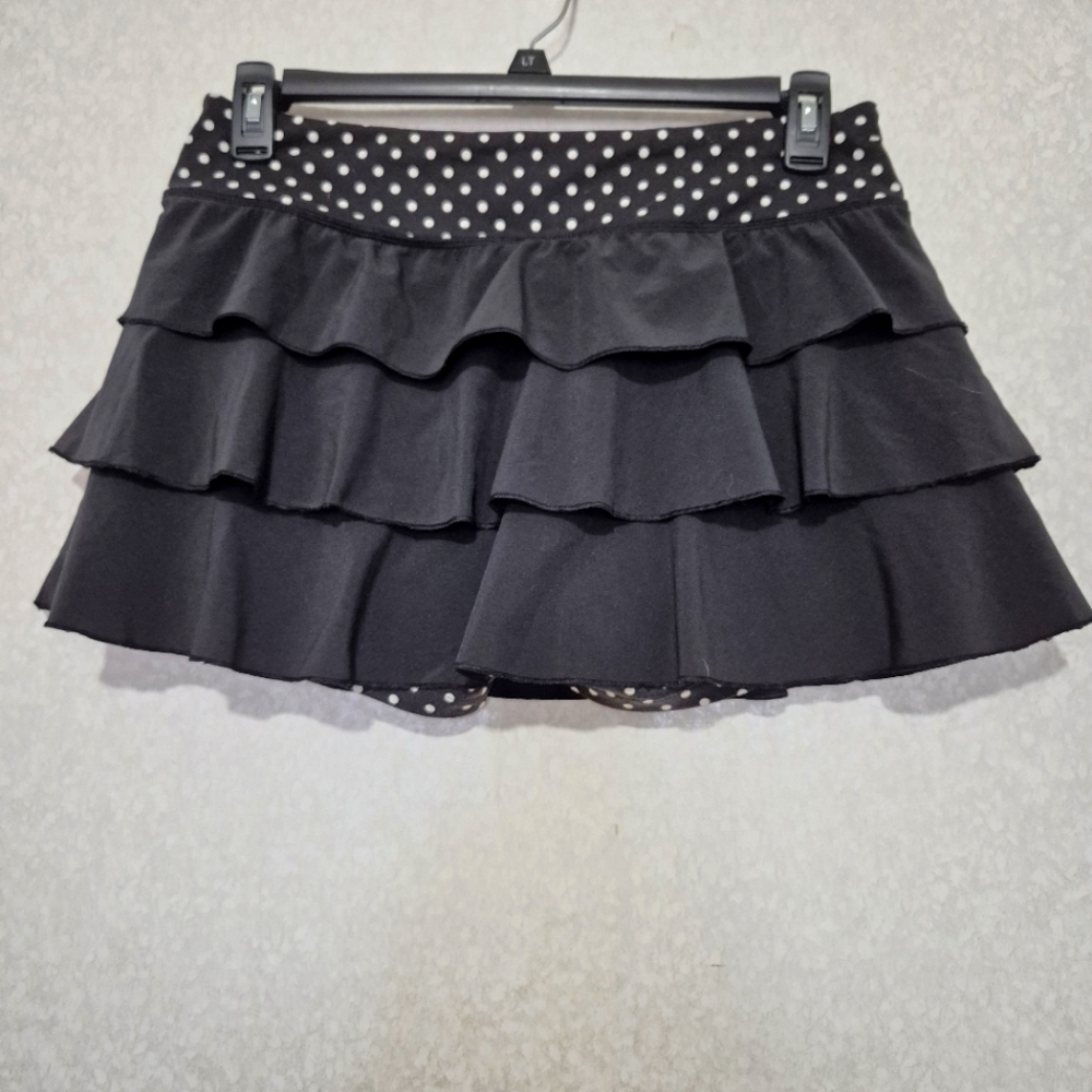 VSX Black Bubble Mini Skirt with Ruffled Tiers...SIZE:L - Picture 3 of 11